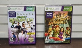 NEW Xbox 360 Video Game Kinect Sports &amp; Kinect Adventure-Both Factory Se... - £11.12 GBP