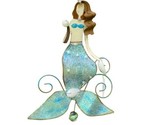 Brunette Bouncy Mermaid Garden Art 13 inches Coastal Beach - $19.75