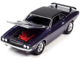 1970 Dodge Challenger R/T Plum Crazy Purple Metallic w Black Top Hood USPS Unite - £15.98 GBP