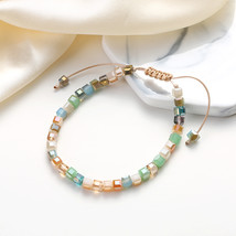 1 pcs adjustable length cubic crystal beaded bracelets for women handmade jewelr - £8.48 GBP