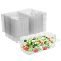 Disposable Plastic Hinged Food Container - 70 Pcs Clear Hinged Containers, 7.3&quot;  - £38.93 GBP