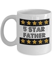 5 Star Father - Novelty 11oz White Ceramic Dad Mug - Perfect Anniversary, Birthd - £17.57 GBP