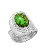 Green Copper Turquoise gemstone Designer Ring 925 Sterling Silver Unique... - $18.99 CAD+