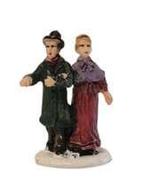 Vintage Holiday Victorian Village Couple Man &amp; Woman Figurine Christmas - £7.98 GBP