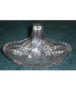 Vintage Cut Glass Basket With Iridescent Violet Tones - NICE COLLECTIBLE... - $24.24