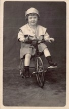 GRANITE FALLS WISCONSIN EMBOSSED~YOUNG CHILD TRICYCLE~1910s REAL PHOTO P... - £11.12 GBP