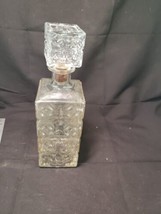 1961 Four Roses Whiskey cut Crystal Glass BOTTLE/Decanter w Stopper Geometric - £13.53 GBP