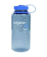 Nalgene Sustain 32oz Wide Mouth Bottle (Gray with Blue Cap) Recycled Reu... - $16.91