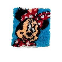 Completed Minnie Mouse Latch Hook Rug 12x12 Dimensions - $29.62