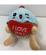 Dan Dee Cupcake Cherry On Top I Love You Heart Stuffed Plush 7 Inches - £11.68 GBP