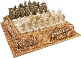 Chess Set Board Battle of Thermopile &amp; 32 Pieces Spartans VS Persians Le... - $274.95