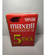 MAXELL VHS-C HGX-GOLD TC-30 Premium High Grade Tapes 5 Pack Factory Seal... - $25.73