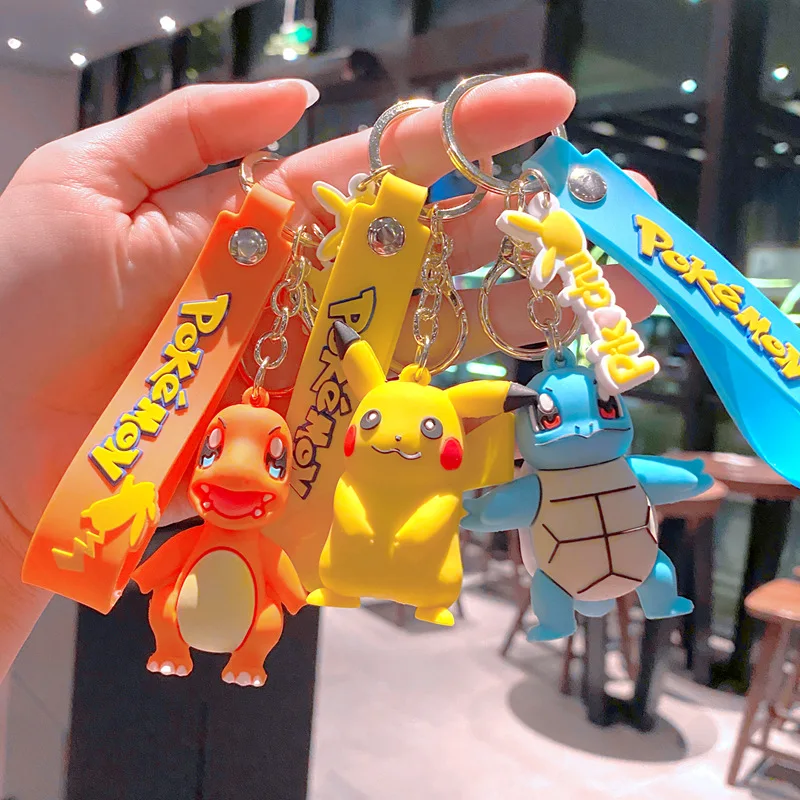 Pikachu Charmander Snorlax Squirtle Anime Pokemon Fashion Keychain Bag Keyring - £10.24 GBP+