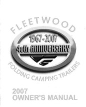 FLEETWOOD Popup Trailer Owners Manual- 2007 Evolution E3 E2 E1 - $17.99