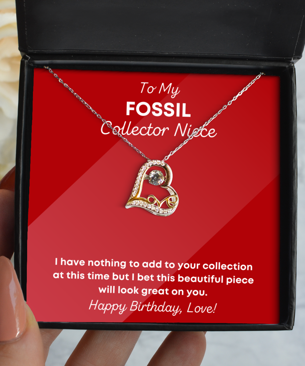 Fossil Collector Niece Necklace Birthday Gifts - Love Pendant Jewelry Present