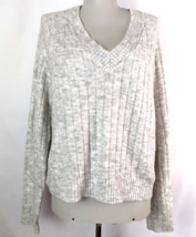 Harper Heritage Chris Gray Ribbed V-Neck Sweater WOMENS size S - £15.75 GBP