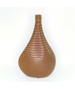 Pier 1 Vase Flat Narrow Neck Brown Striped Ceramic Vintage Home Decor 18&quot; H - $1,316.22 MXN
