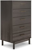 Grayish Brown, 5 Drawer Chest Of Drawers, With A Rustic Design By Ashley - £218.72 GBP