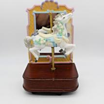 Carousel Horse Mirrored Background Carousel Waltz Taiwan 1989 Gifted Vin... - $15.12