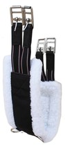 English Saddle Fleece Girth Black Nylon Webbed Double-Elastic Ends 97127BK - $800.94 MXN