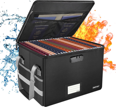 ENGPOW File Box with Lock,Fireproof Storage Organizer Anti-Static Box,Collapsibl - £46.62 GBP