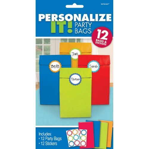 Cabana Dot Personzalize Party Bag w/Stickers - $2.93