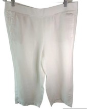 Love Linen J. Jill L Lounging Pants Pullon White Wide Legs Pockets High Rise - £12.64 GBP