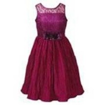 Girls Dress Party Holiday Pink Emily West Lace Pleated Taffeta Crinoline... - £29.58 GBP