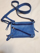 Cut N Paste x Anthropologie Crossbody Bag Zipper Purse BLUE Leather MSRP... - $39.59