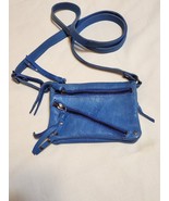 Cut N Paste x Anthropologie Crossbody Bag Zipper Purse BLUE Leather MSRP... - £31.28 GBP