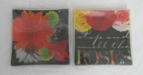 TRACY PORTER SET OF 2 GLASS SQUARE PLATES NEW DH2289 - $8.00