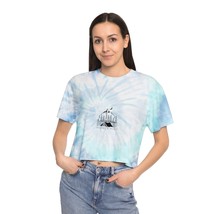 Womens tie dye crop tee retro 60s style custom print ready comfy and stretchy thumb200