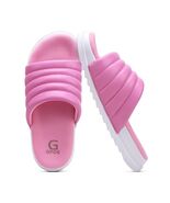 GPOS Womens Slides Memory Foam Cozy Open Toe Pink White Size 6 - $101.07 MXN