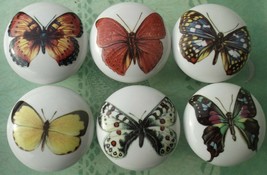 Ceramic Cabinet Knobs w/ Butterflies #2 Butterfly (6) Insect - $24.75