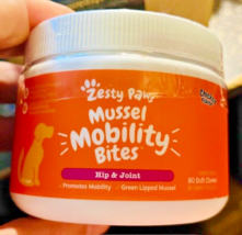 Zesty Paws Mussel Mobility Bites - HIP &amp; JOINT - 90 Chicken Soft Chews -... - $14.60