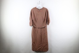 Vintage 50s 60s Rockabilly Womens Medium Wool Tweed Belted Dress Plaid USA - $39.55