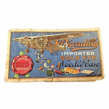 Piccadilly Bi-Plane Gold Eye Needle Case Sewing Needles Vintage Ephemera... - $12.72