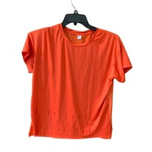 Reebok Womens Size Large L Athletic Knit Top Shirt Orange Lazer cut on A... - $12.86