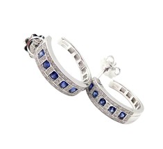 New Authentic! Damiani 18k White Gold Diamond Sapphire Belle Epoque Earrings - £1,826.84 GBP