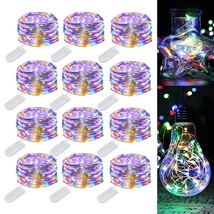 12 Pack 20 Led 6.5 Ft Led Lights Copper Wire String Fairy Lights MULTI-COLORED - £10.22 GBP