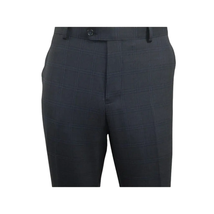 Men Renoir Suit Super 140 Wool Side Vent Slim Fit English Plaid 559-3 Navy Blue image 8