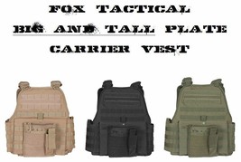 BIG &amp; TALL 2XL/3XL Adjustable MOLLE Tactical Plate Carrier Vest COYOTE TAN - £88.35 GBP