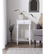 CARVED WHITE SIDE TABLE - £55.92 GBP