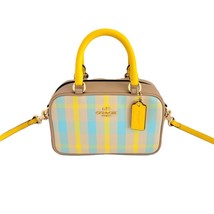 Coach CBI90 Satchel Crossbody Plaid Canvas Leather Bright Maize Small Ha... - $168.92