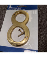 New Solid Brass Address House Number 8  w/Screws 4 Inch - $6.72 CAD