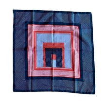 Scarf Square Polka Dot Square Navy Blue Gray Red Stripes Checker 22.5”x2... - £7.54 GBP