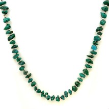 Vintage Signed 925 Handmade Beaded Station Nugget Turquoise Stone Necklace sz 19 - £44.35 GBP