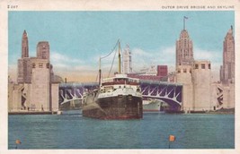 Outer Drive Bridge Skyline Chicago Illinois IL Postcard D48 - $2.99