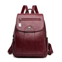 Women &#39;s Backpack New High Quality Soft Leather Leisure Travel Large Capacity Sc - £37.48 GBP