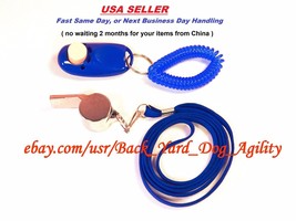 Dog Click Button Trainer &amp; Metal Whistle with Lanyard, with Training Aid... - $8.99